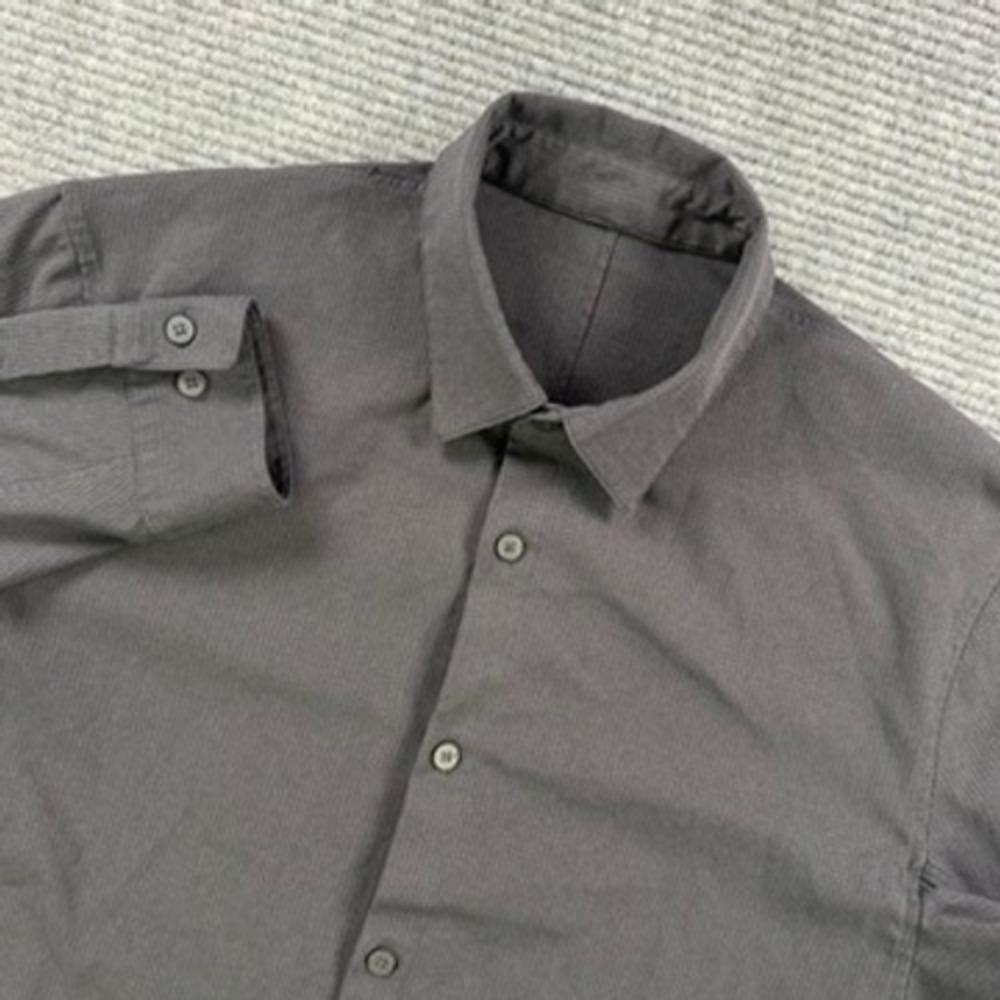 Lululemon Men XL Live In Practice Button Up Shirt Black Grid Ripstop Long Sleeve